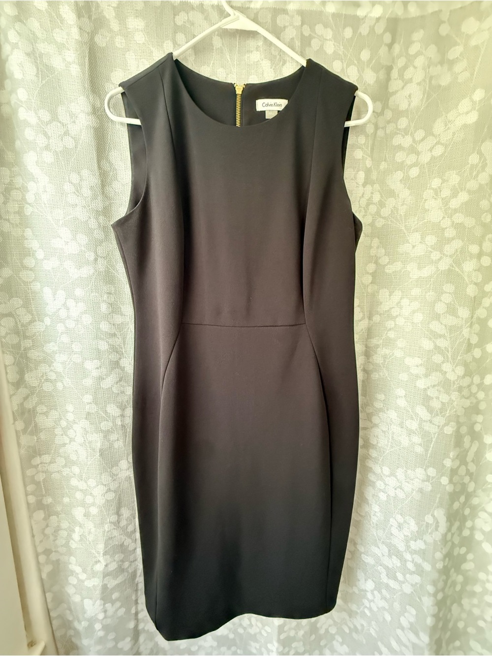 Calvin Klein Black Dress with Gold Zip Accent